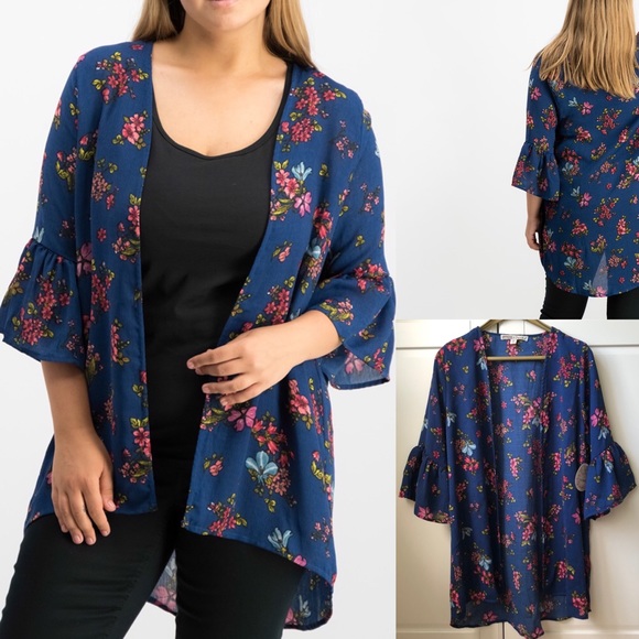 Gypsies & Moondust Floral Kimono NWT Size: M - Picture 2 of 6